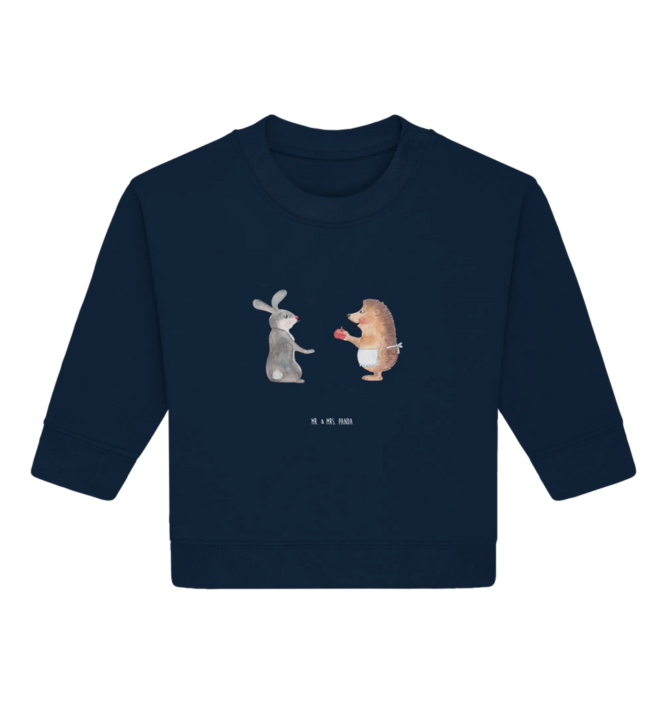 Organiczny sweter dla niemowląt królik jeż Baby Sweatshirt, Baby Bullover, Gute Laune, Tiermotive, Tiere, Lustige Sprüche, Liebeskummer Geschenk, Trennungsschmerz, Igel, Hase, Liebe Spruch, Igel und Hase, Spruch Romantisch, Trösten, Herzschmerz