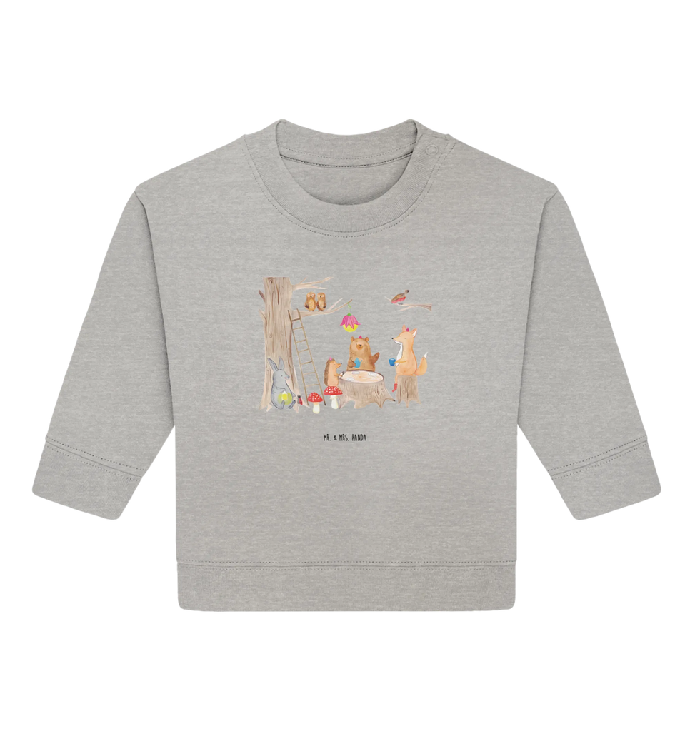 Organiczny sweter dla niemowląt zwierzęta leśne piknik Baby Sweatshirt, Baby Bullover, Lustige Sprüche, Tiermotive, Tiere, Gute Laune, Maus, Igel, Wald, Hase, Eichhörnchen, Waldtiere, Fuchs, Picknick