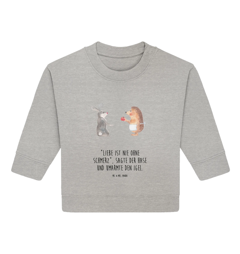 Organiczny sweter dla niemowląt królik jeż Baby Sweatshirt, Baby Bullover, Gute Laune, Tiermotive, Tiere, Lustige Sprüche, Liebeskummer Geschenk, Trennungsschmerz, Igel, Hase, Liebe Spruch, Igel und Hase, Spruch Romantisch, Trösten, Herzschmerz
