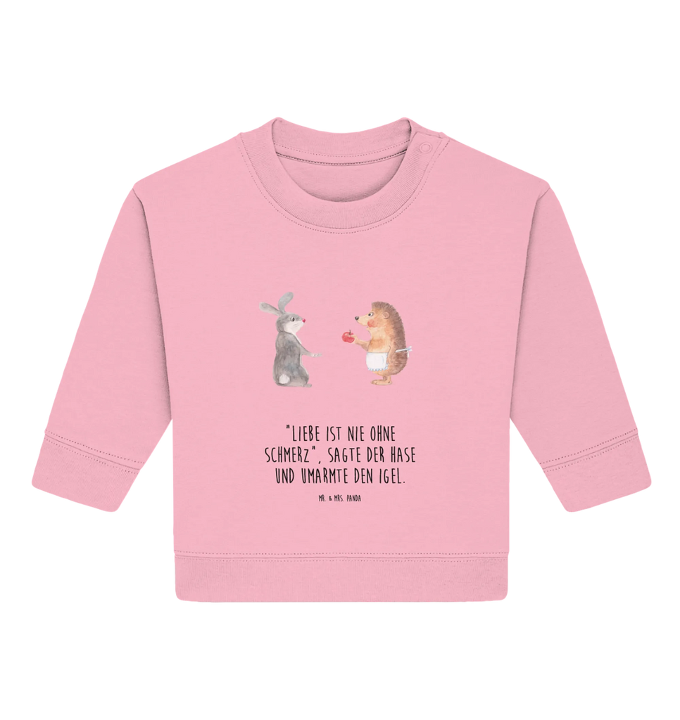 Organiczny sweter dla niemowląt królik jeż Baby Sweatshirt, Baby Bullover, Gute Laune, Tiermotive, Tiere, Lustige Sprüche, Liebeskummer Geschenk, Trennungsschmerz, Igel, Hase, Liebe Spruch, Igel und Hase, Spruch Romantisch, Trösten, Herzschmerz