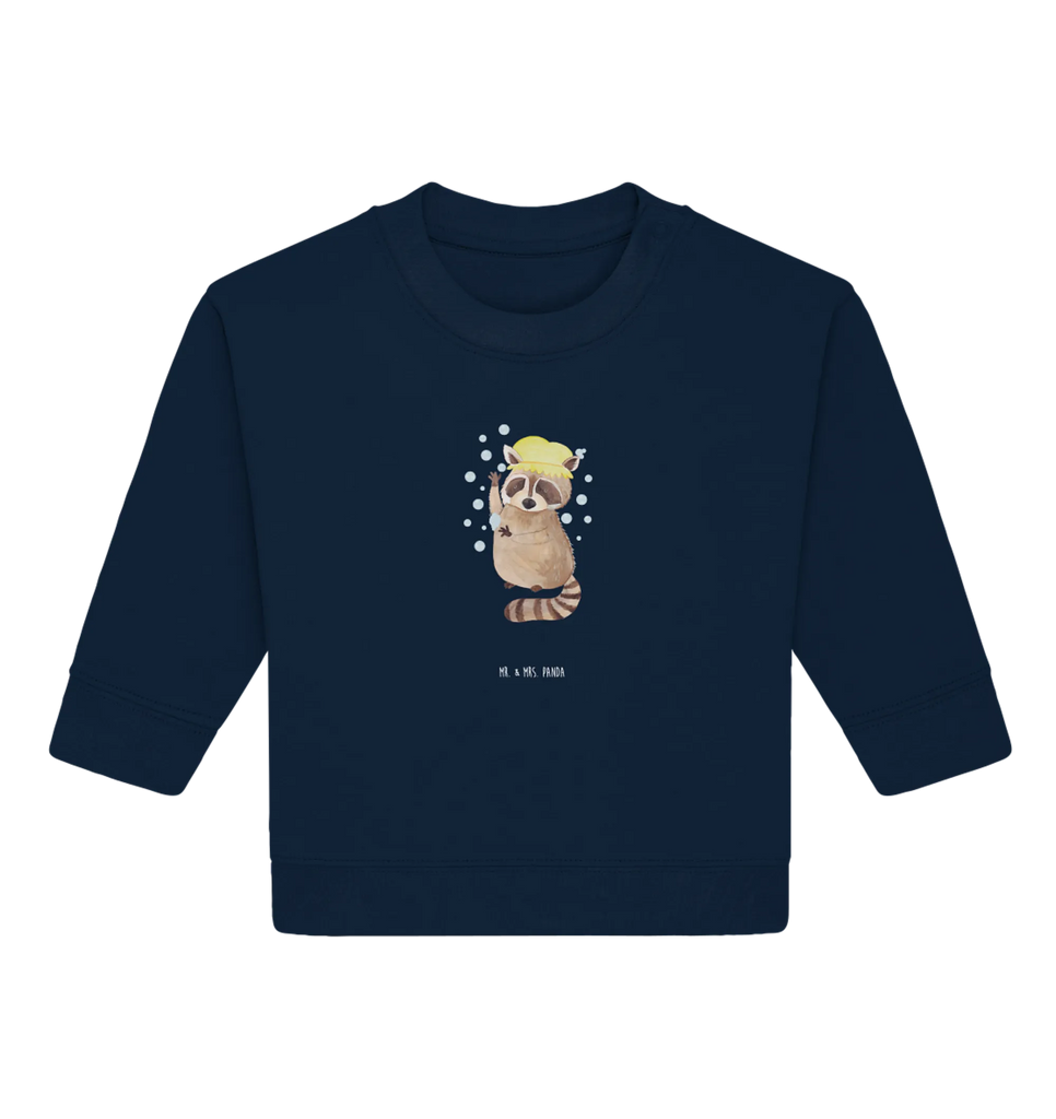 Organiczny sweter dla niemowląt Szop pracz Baby Bullover, Baby Sweatshirt, Gute Laune, Tiermotive, Tiere, Lustige Sprüche, Waschbär, Tagträumen, Seifenblasen, Fröhlich, Waschen, Plan