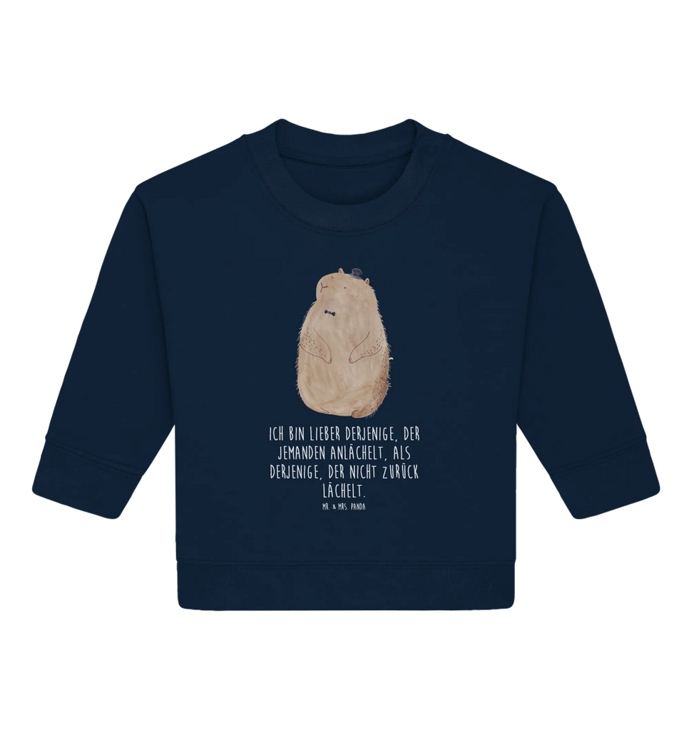 Organiczny sweter dla niemowląt Świstak Baby Bullover, Baby Sweatshirt, Gute Laune, Tiermotive, Tiere, Lustige Sprüche, Fröhlichkeit, Knigge, Murmeltier, Anstand, Freundlichkeit, Respekt