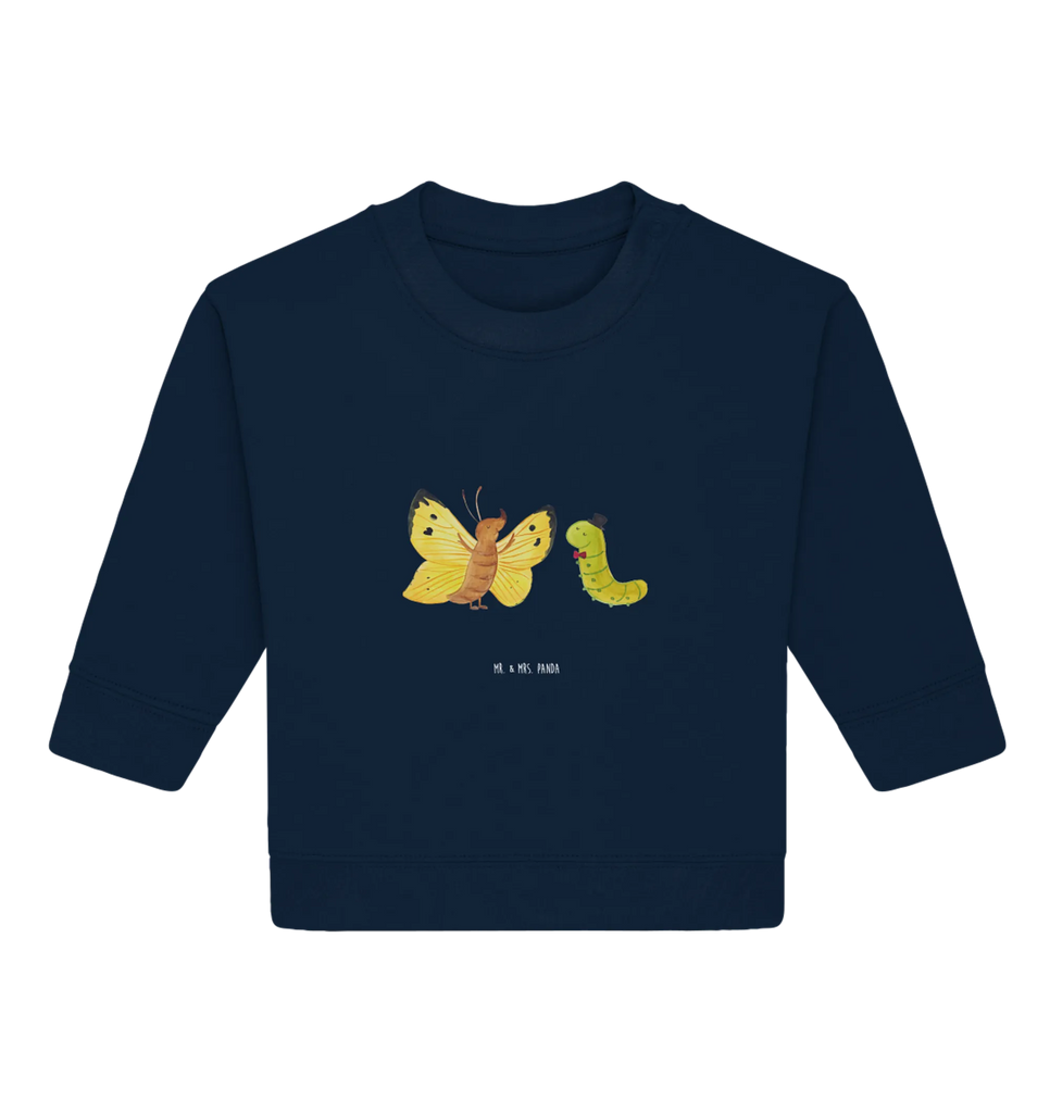 Organiczny sweter dla niemowląt gąsienica motyl Baby Sweatshirt, Baby Bullover, Gute Laune, Tiermotive, Tiere, Lustige Sprüche, Schmetterling, Zitronenfalter, Hütchen, Hut, Kokon, Schönheit, Raupe, Erwachsen Werden, Aufwachsen, Entwicklung