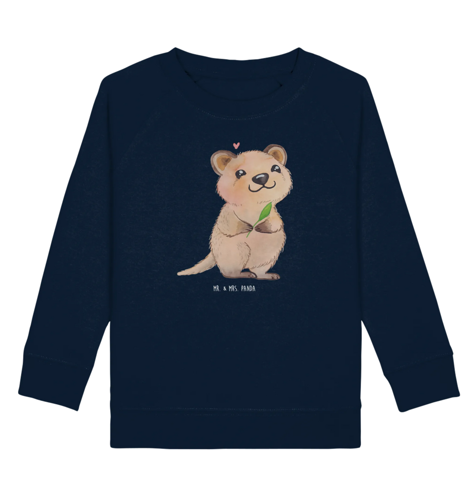Organic Kinder Pullover Quokka Happy Jungen, Mädchen, Kinder Sweatshirt, Kinder Pullover, Tiermotive, Gute Laune, lustige Sprüche, Tiere, Lustiger Spruch, Niedliches Tier, Verschieben, Dinge erledigen, Aufschieberitis, Quokka