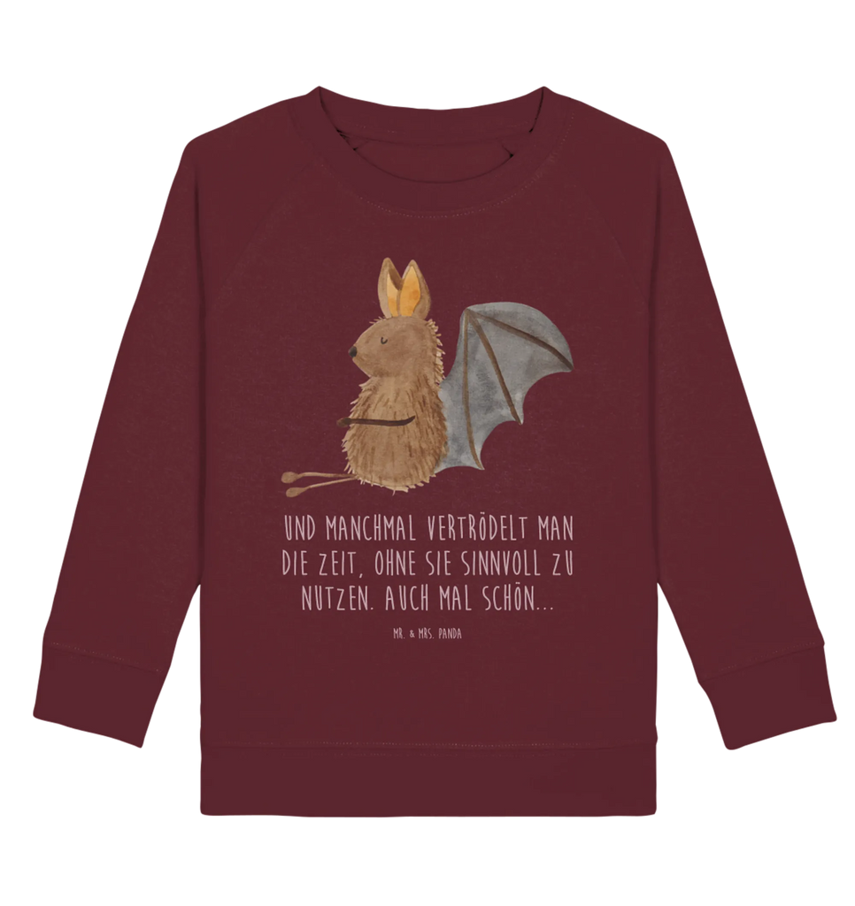 Organic Kinder Pullover Fledermaus sitzend Mädchen, Jungen, Kinder Pullover, Kinder Sweatshirt, Tiermotive, Gute Laune, lustige Sprüche, Tiere, entspannen, Motivation, Fledermaus, Fledermäuse