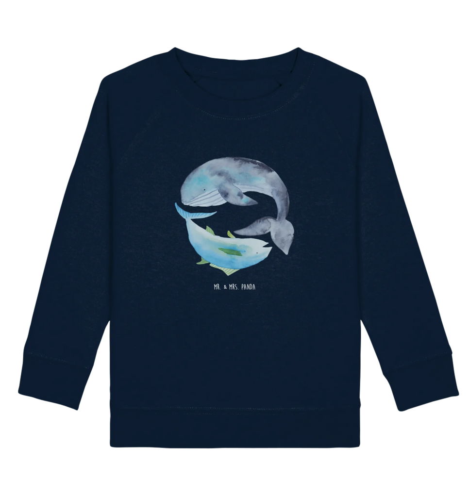 Organic Kinder Pullover Walfisch & Thunfisch Mädchen, Kinder Sweatshirt, Jungen, Kinder Pullover, Tiermotive, Gute Laune, lustige Sprüche, Tiere, Wahl, Witz, Spruch lustig, Wortwitz lustig, Tunfisch, Flachwitz Geschenk, Spruch des Tages, Flachwitz, Wal