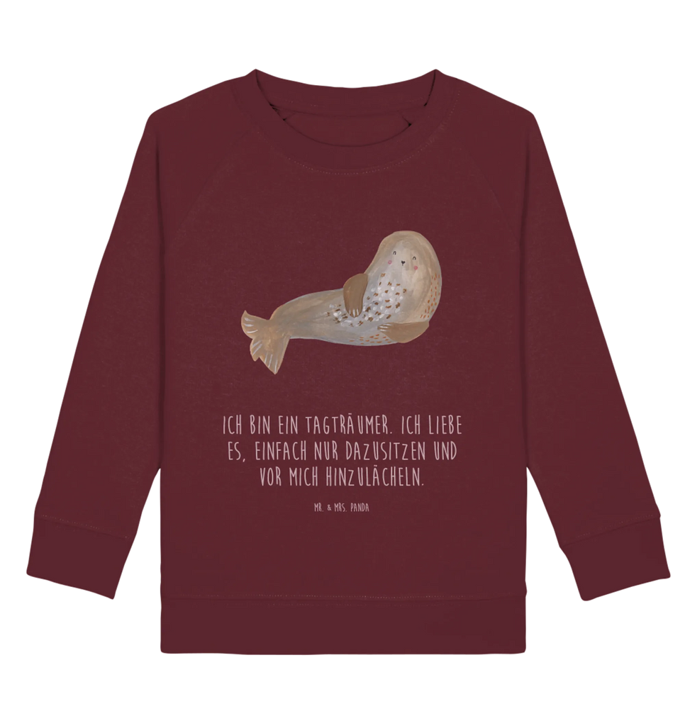 Organic Kinder Pullover Robbe lachend Kinder Sweatshirt, Kinder Pullover, Gute Laune, Tiermotive, Tiere, Lustige Sprüche, Seehund, Strand, Robben, Nordsee, Meerestier, Ostsee, Robbe