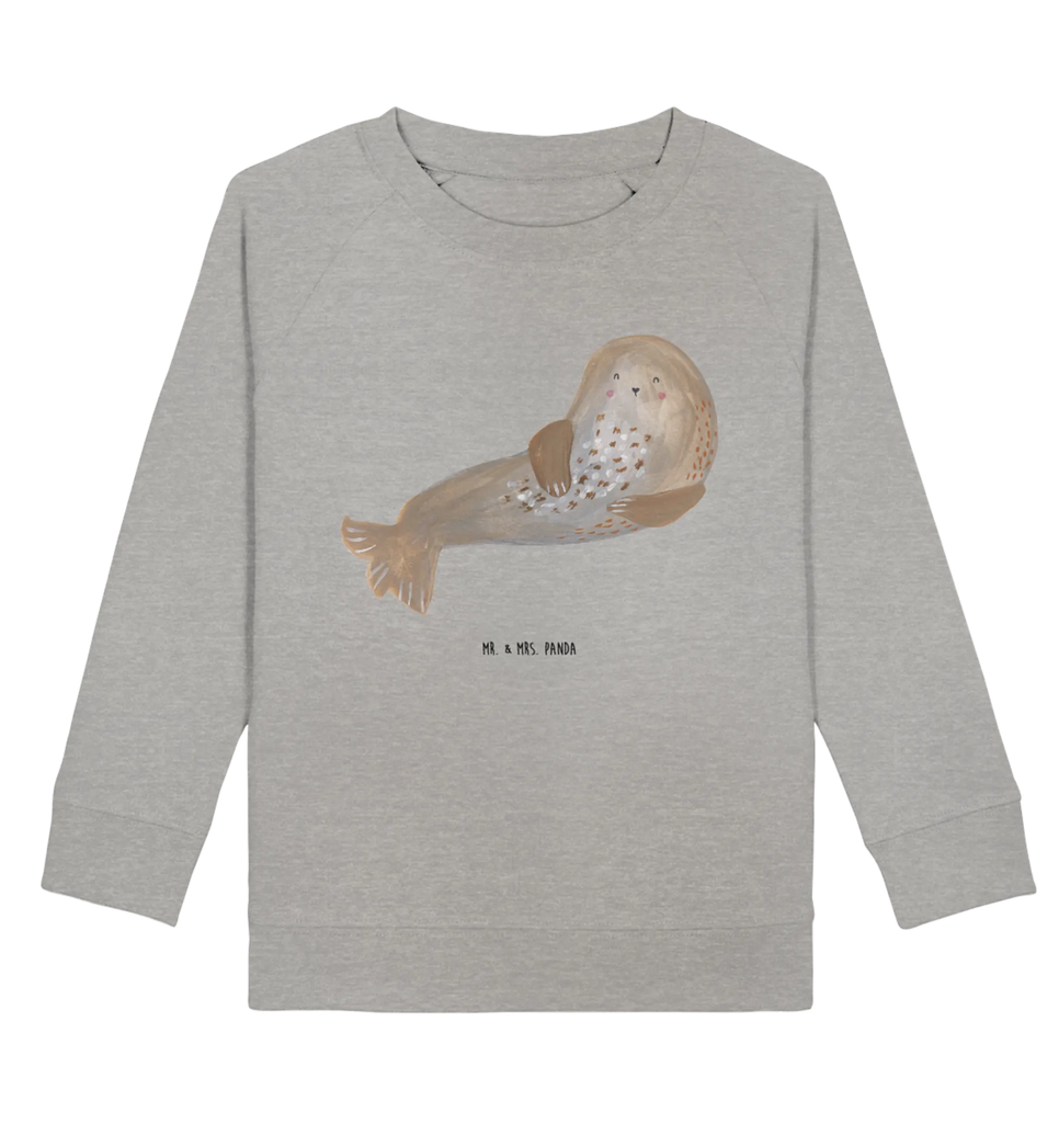 Organic Kinder Pullover Robbe lachend Kinder Sweatshirt, Kinder Pullover, Gute Laune, Tiermotive, Tiere, Lustige Sprüche, Seehund, Strand, Robben, Nordsee, Meerestier, Ostsee, Robbe