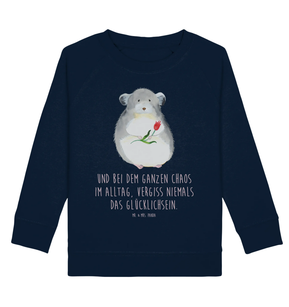 Organic Kinder Pullover Chinchilla mit Blume Kinder Pullover, Kinder Sweatshirt, Gute Laune, Tiermotive, Tiere, Lustige Sprüche, Chaos, Büroalltag, Glücklichsein, Chinchillas, Büro, traurig sein, Depressionen, Liebeskummer, Chinchilla, Kummer