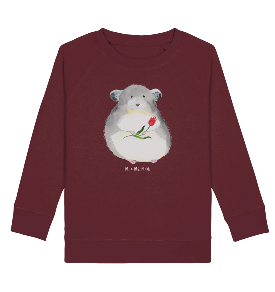 Organic Kinder Pullover Chinchilla mit Blume Kinder Pullover, Kinder Sweatshirt, Gute Laune, Tiermotive, Tiere, Lustige Sprüche, Chaos, Büroalltag, Glücklichsein, Chinchillas, Büro, traurig sein, Depressionen, Liebeskummer, Chinchilla, Kummer
