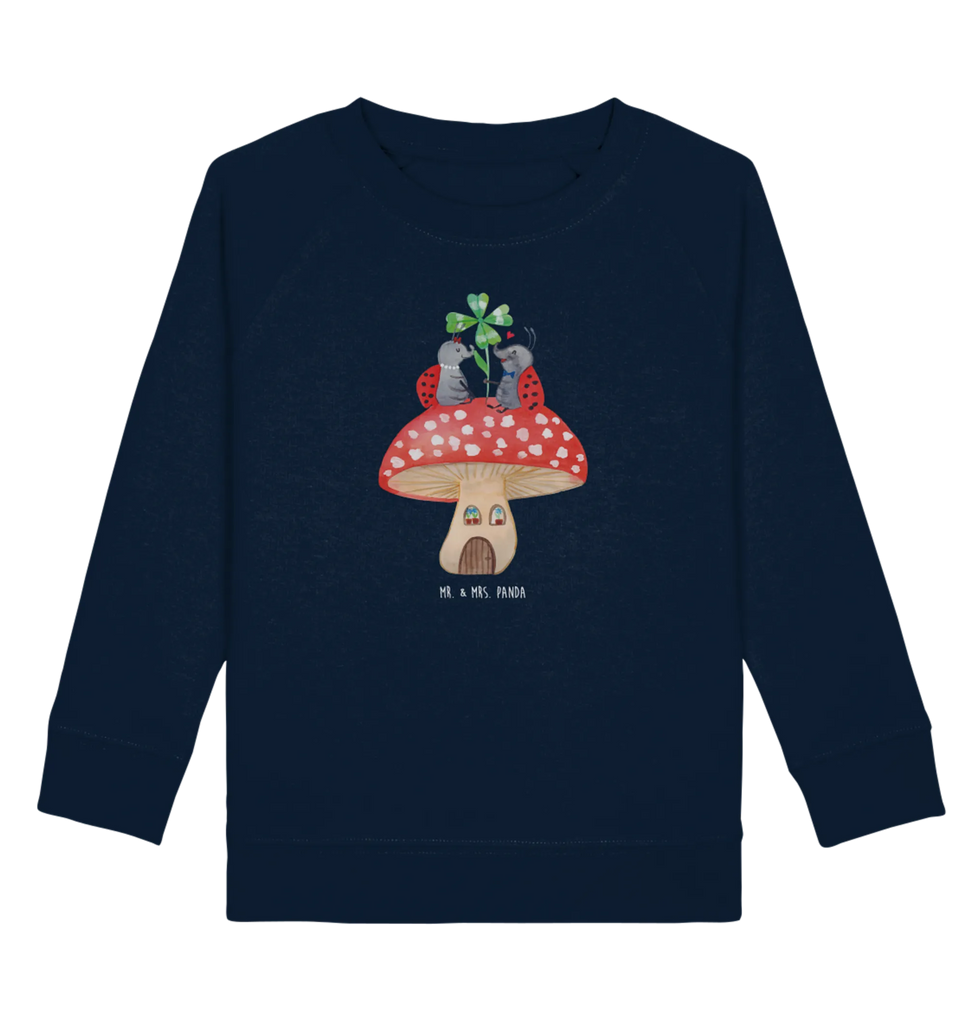 Organic Kinder Pullover Marienkäfer Paar Fliegenpilz Kinder Sweatshirt, Kinder Pullover, Gute Laune, Tiermotive, Tiere, Lustige Sprüche, Marienkäfer, Fliegenpilz, Haus, Wohnung, Fleigenpilzhaus, Zuhause