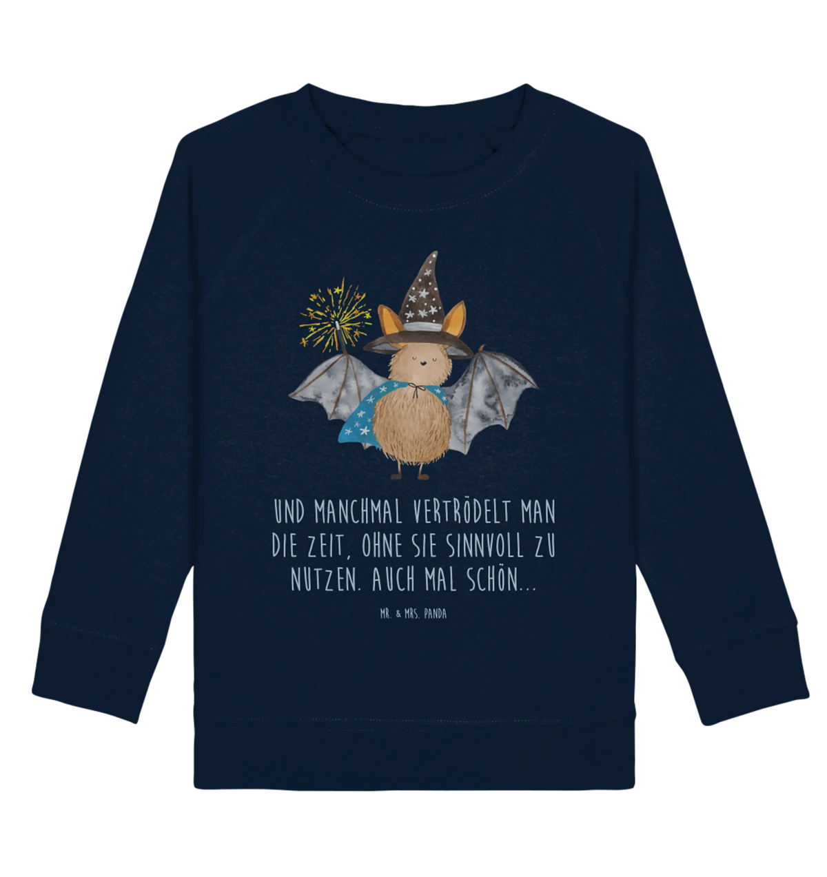 Organic Kinder Pullover Fledermaus Zauberer Kinder Pullover, Kinder Sweatshirt, Tiermotive, Lustige Sprüche, Tiere, Gute Laune, Magier, Reinsteigern, Frauen, Fledermäuse, Fledermaus, Zauberer