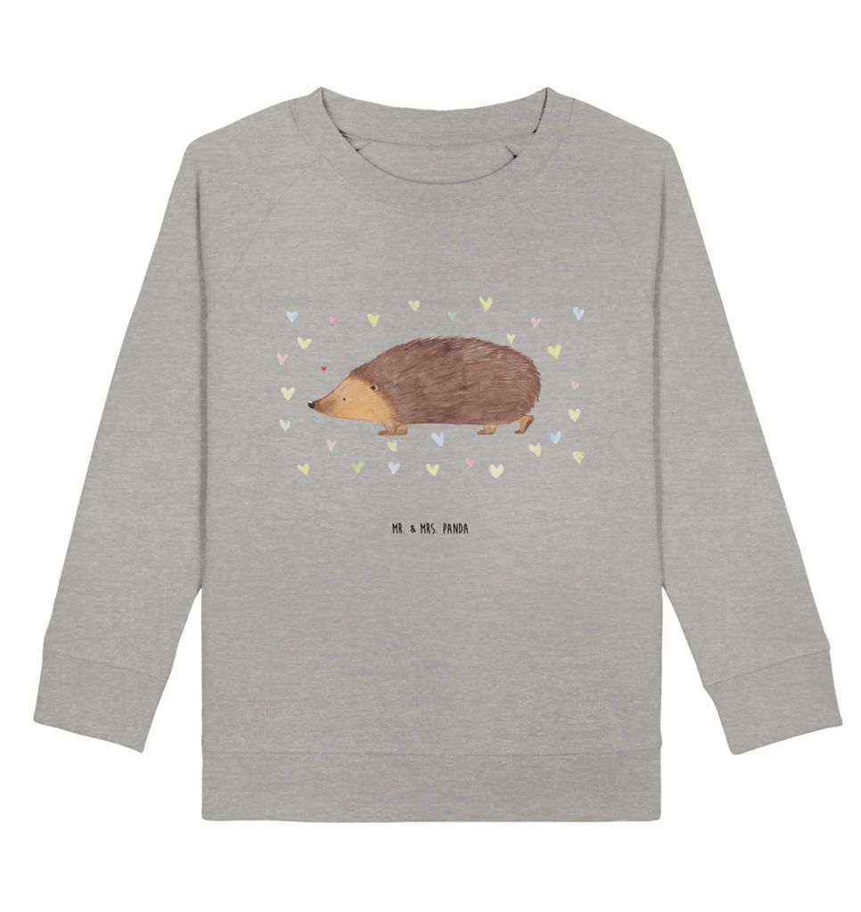 Organic Kinder Pullover Igel Herzen Kinder Sweatshirt, Kinder Pullover, Gute Laune, Tiermotive, Tiere, Lustige Sprüche, Kuss, Herz, Vertrauen, Igel, Herzen, Liebe, Leben