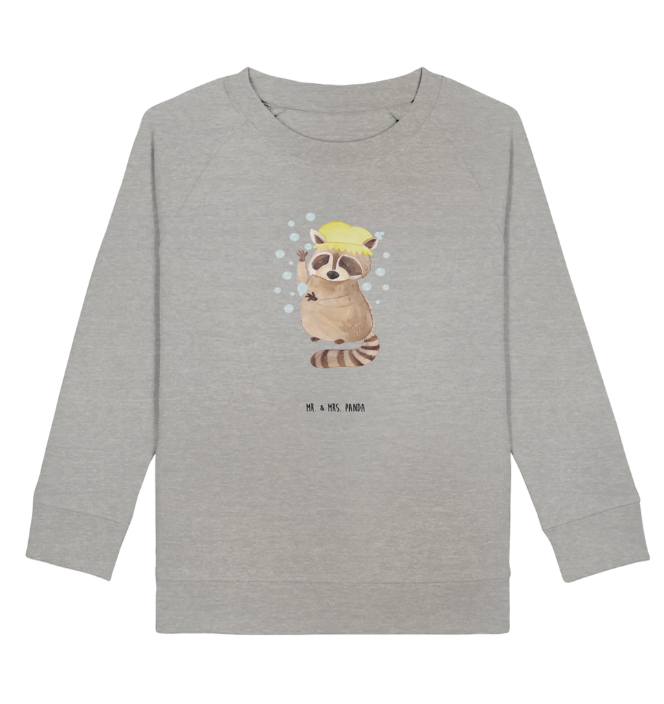 Organic Kinder Pullover Waschbär Kinder Sweatshirt, Mädchen, Kinder Pullover, Jungen, Tiermotive, Gute Laune, lustige Sprüche, Tiere, Fröhlich, Plan, Tagträumen, Seifenblasen, Waschbär, waschen