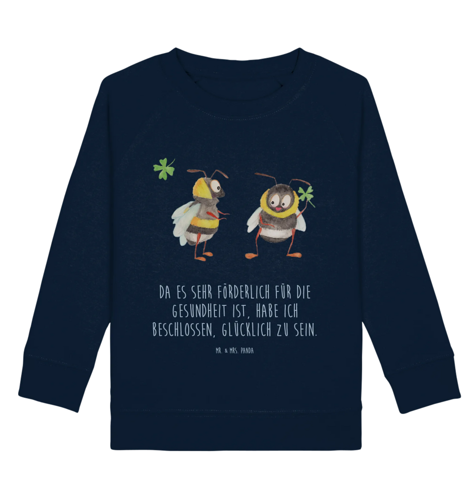 Organic Kinder Pullover Hummeln mit Kleeblatt Kinder Pullover, Kinder Sweatshirt, Lustige Sprüche, Tiere, Tiermotive, Gute Laune, glücklich Werden, Spruch Positiv, Spruch schön, Biene Deko, Biene, Hummel, glücklich sein, Spruch Fröhlich