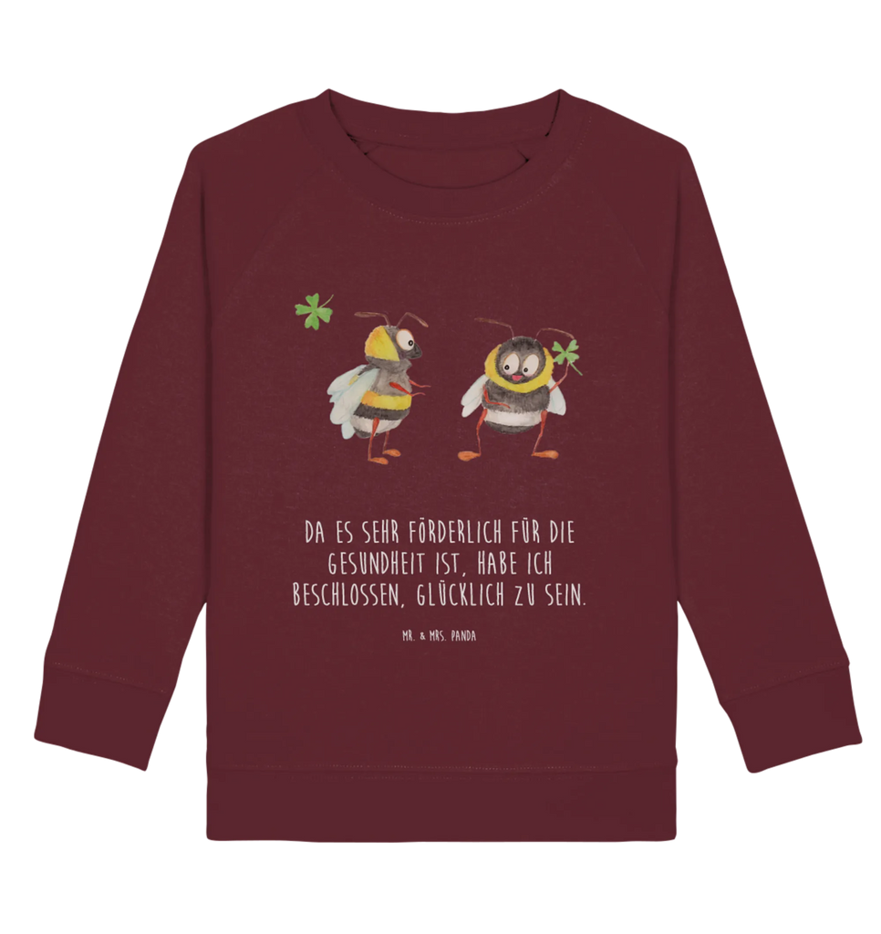 Organic Kinder Pullover Hummeln mit Kleeblatt Kinder Pullover, Kinder Sweatshirt, Lustige Sprüche, Tiere, Tiermotive, Gute Laune, glücklich Werden, Spruch Positiv, Spruch schön, Biene Deko, Biene, Hummel, glücklich sein, Spruch Fröhlich