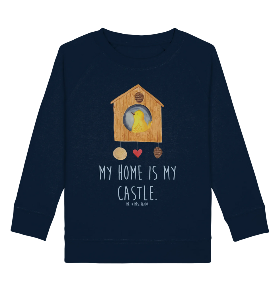 Organic Kinder Pullover Vogelhaus Kinder Pullover, Kinder Sweatshirt, Gute Laune, Tiermotive, Tiere, Lustige Sprüche, Home Sweet Home, Vogelhaus, Vogelhäuschen, Lieblingsort, Castle, Vögel, Unser Haus, Zuhause, Wohnung, Vogel, Nest, Familie, Haus, Eigenheim