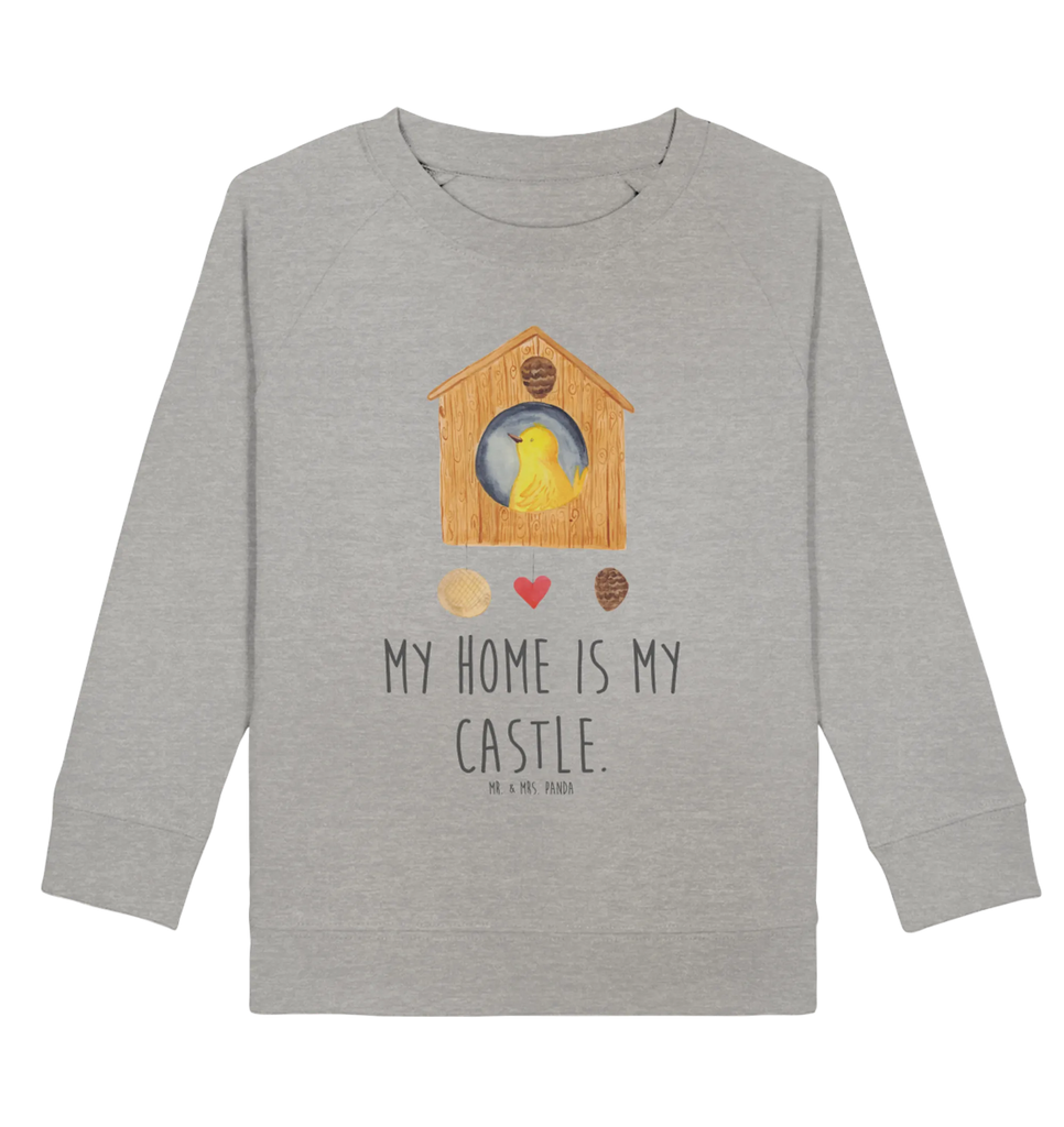 Organic Kinder Pullover Vogelhaus Kinder Pullover, Kinder Sweatshirt, Gute Laune, Tiermotive, Tiere, Lustige Sprüche, Home Sweet Home, Vogelhaus, Vogelhäuschen, Lieblingsort, Castle, Vögel, Unser Haus, Zuhause, Wohnung, Vogel, Nest, Familie, Haus, Eigenheim