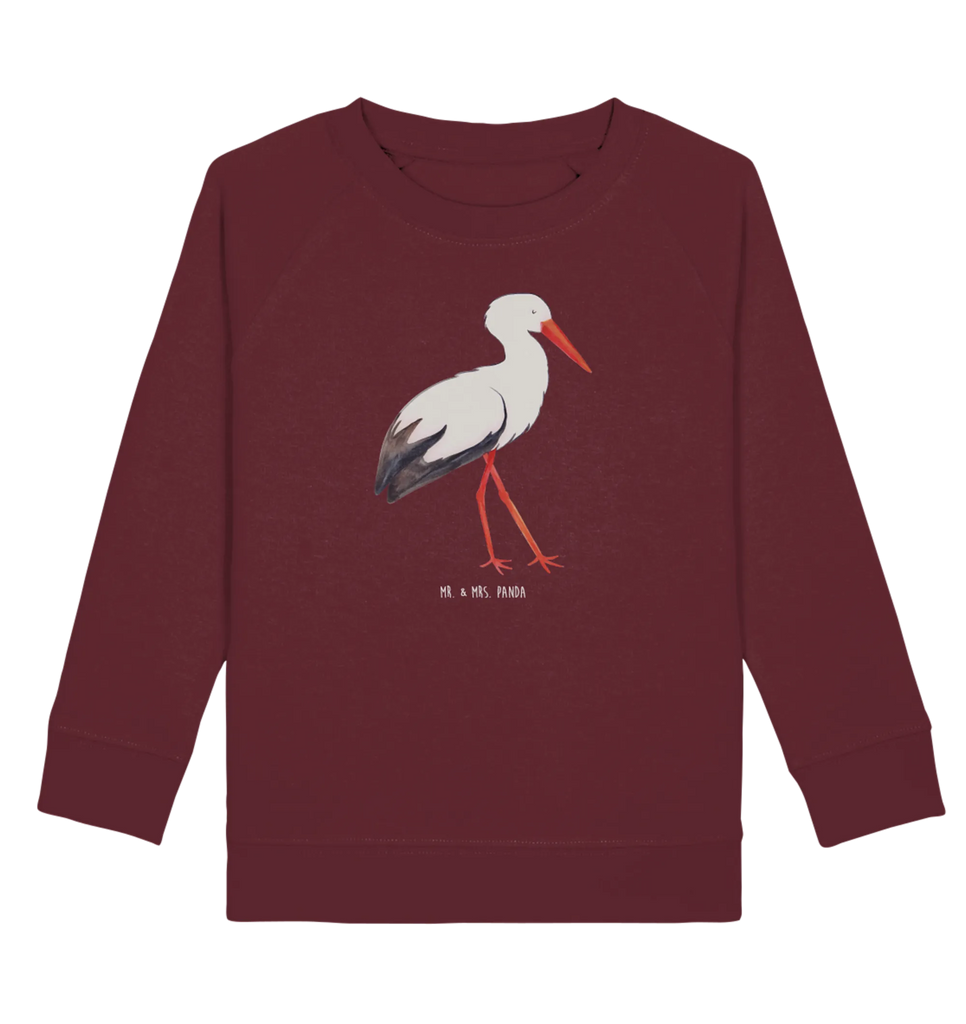 Organic Kinder Pullover Storch Jungen, Kinder Pullover, Mädchen, Kinder Sweatshirt, Gute Laune, Tiermotive, Tiere, lustige Sprüche, Babybauch, Schwangerschaft, Mütter, Baby, Storch, Geburt, Störche, Mutter werden, Schwanger, Mutter