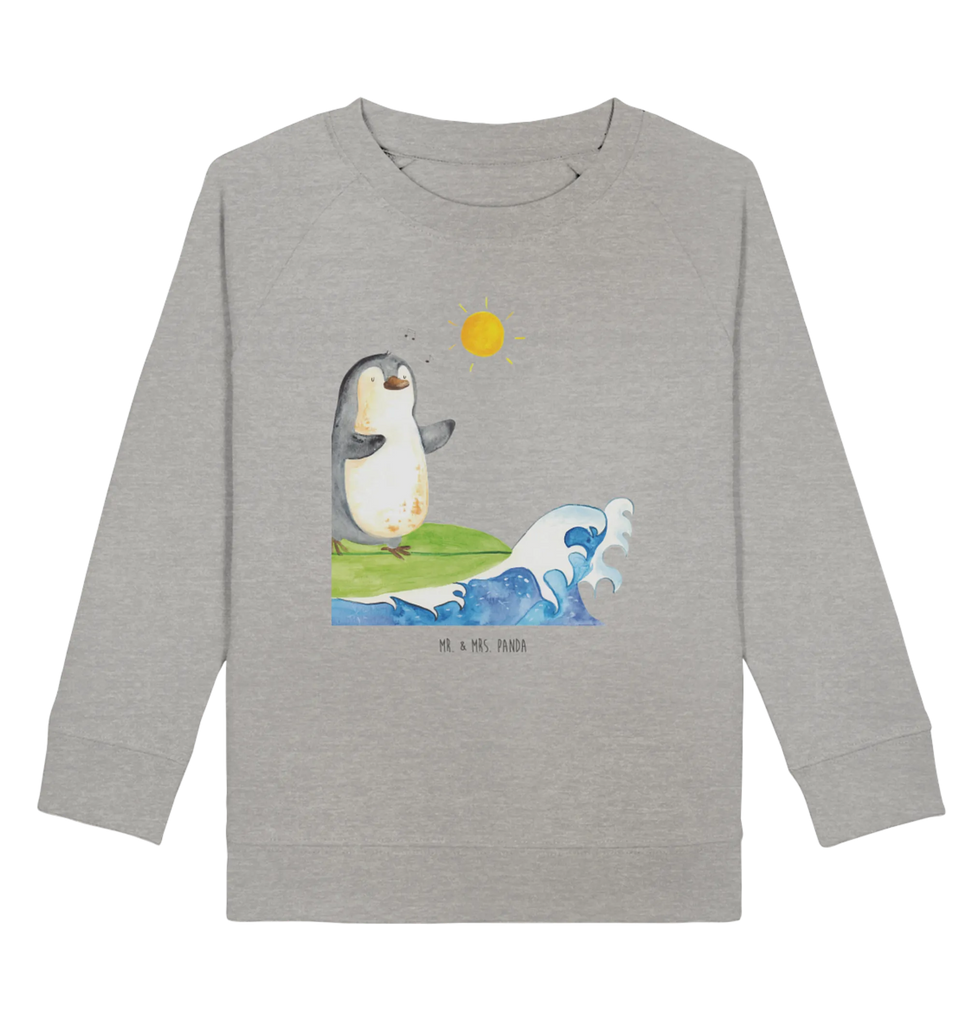 Organic Kinder Pullover Pinguin Surfer Kinder Pullover, Mädchen, Kinder Sweatshirt, Jungen, Pinguin, surfen, Pinguine, Portugal, Surfer, Hawaii, Wellen, Wellen reiten, Urlaub