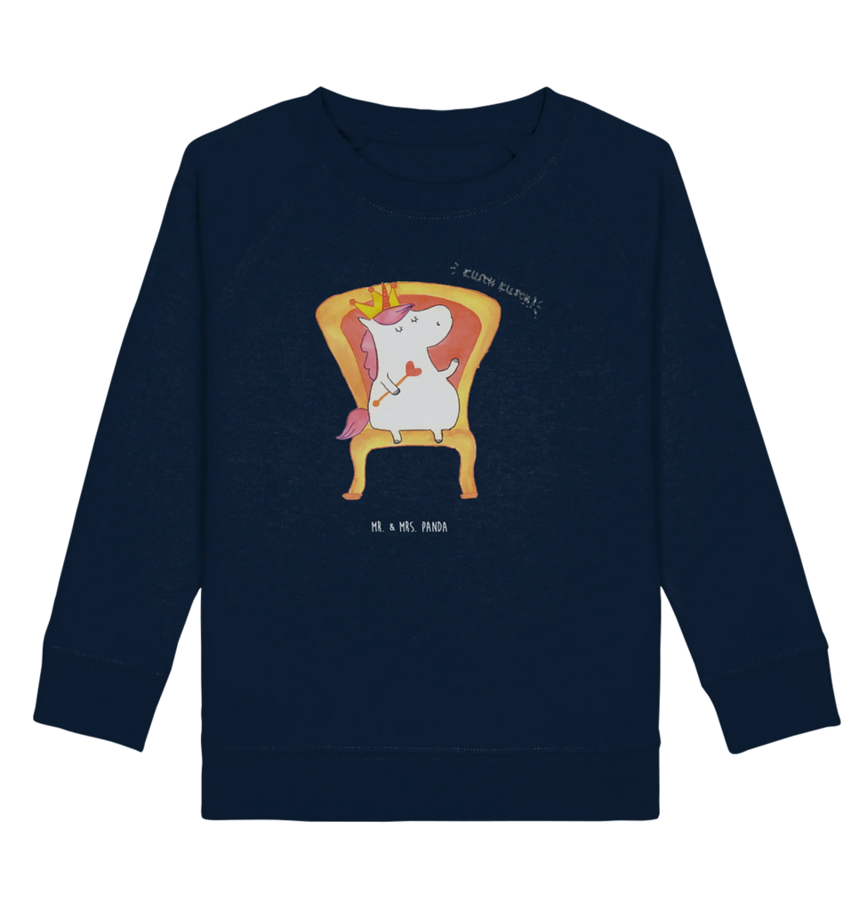 Organic Kinder Pullover Einhorn König Jungen, Mädchen, Kinder Sweatshirt, Kinder Pullover, Einhorn, Einhörner, Einhorn Deko, Unicorn, Bundeskanzler, Präsident, Kaiser, Prinzessin, Krone, Herrscher, König