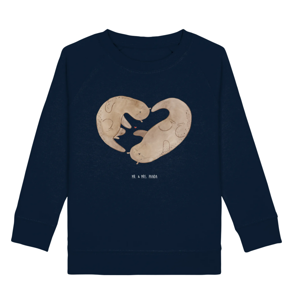 Organic Kinder Pullover Otter Herz Kinder Pullover, Kinder Sweatshirt, Seeotter, Fischotter, Otter, Hochzeitstag, Love You, Gemeinsames Leben, Liebesgeschenk, Herz, Bessere Hälfte, Verlobung, Liebe, Liebesbeweis, Jahrestag