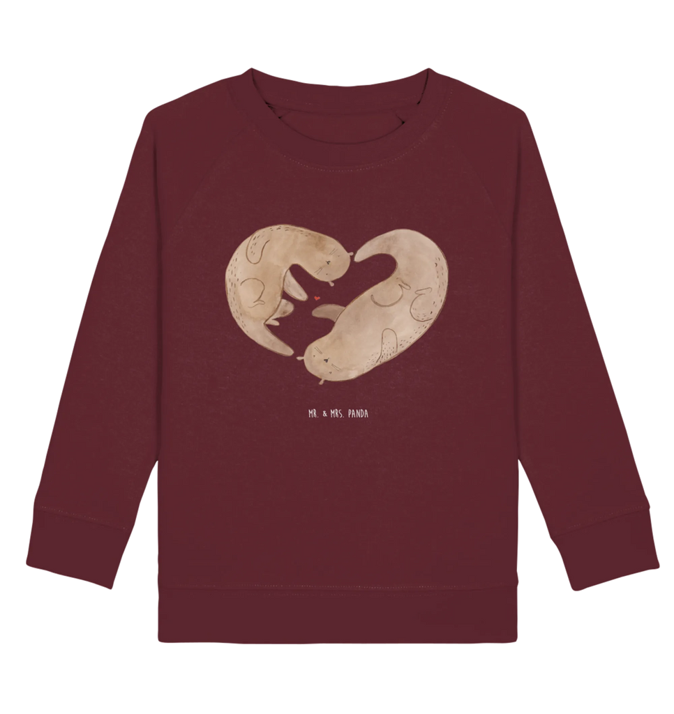 Organic Kinder Pullover Otter Herz Kinder Pullover, Kinder Sweatshirt, Seeotter, Fischotter, Otter, Hochzeitstag, Love You, Gemeinsames Leben, Liebesgeschenk, Herz, Bessere Hälfte, Verlobung, Liebe, Liebesbeweis, Jahrestag