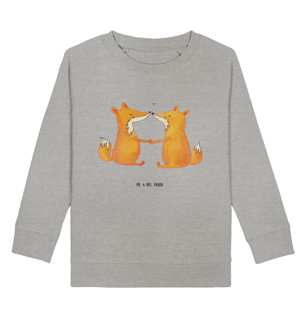 Organic Kinder Pullover Füchse Liebe Kinder Sweatshirt, Kinder Pullover, Fuchs, Freundin, Ehe, Freund, Ehemann, Liebesbeweis, Füchse, Verlobte, Ehefrau, Paar, Fox, Liebe, Liebespaar, Partner