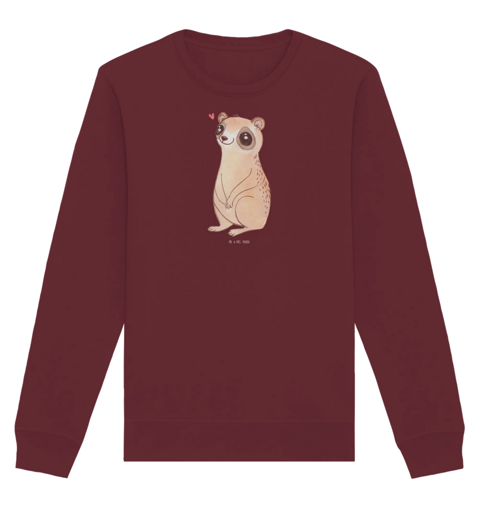 Organic Pullover Slow loris Happy Pullover, Pullover Männer, Pullover Frauen, Sweatshirt, Sweatshirt Männer, Sweatshirt Frauen, Unisex, Tiermotive, Gute Laune, lustige Sprüche, Tiere, Plumplori, Niedlich, Glück