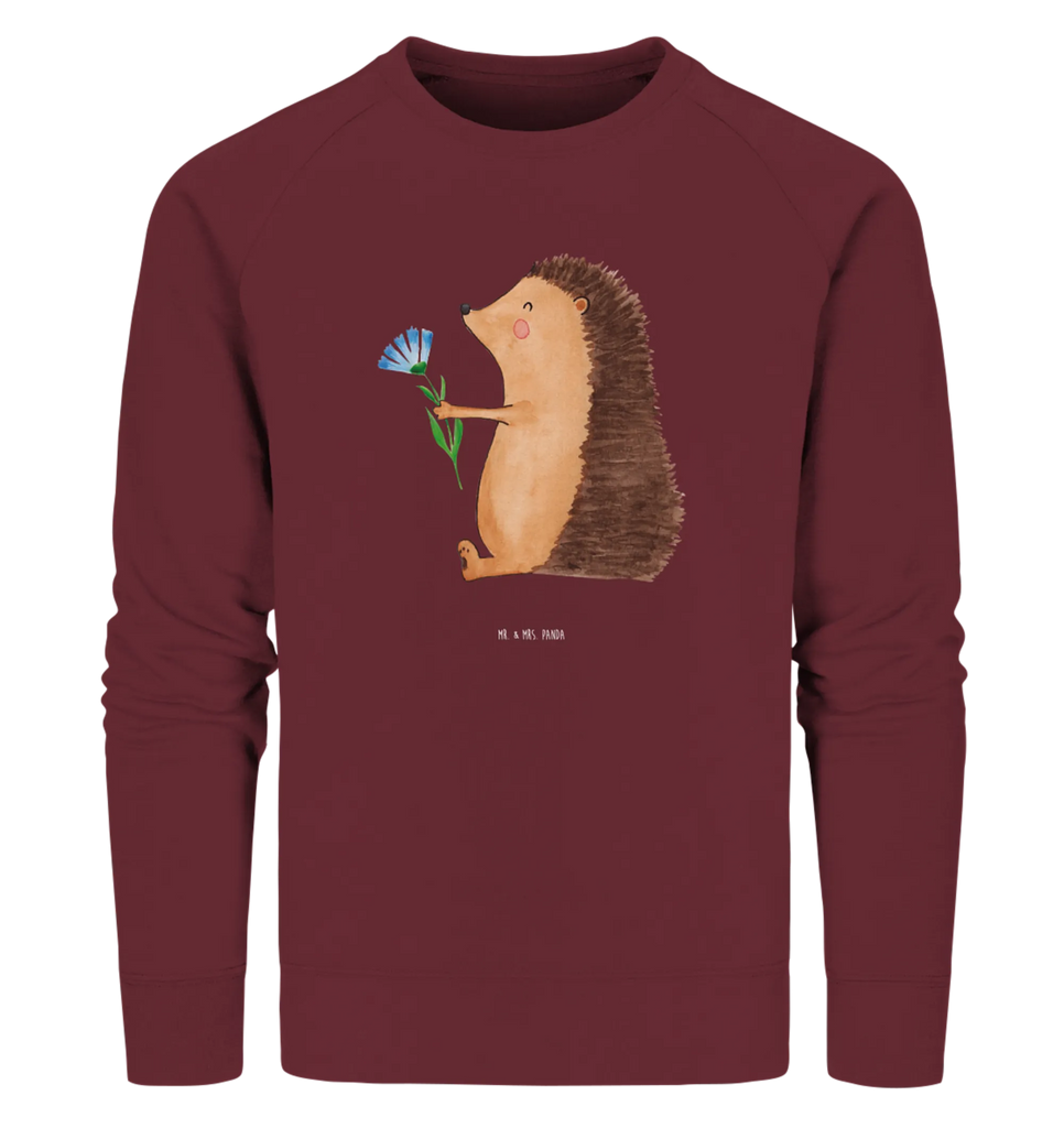 Organiczny Sweter jeż Kwiaty Pullover, Pullover Männer, Pullover Frauen, Sweatshirt, Sweatshirt Männer, Sweatshirt Frauen, Unisex, Tiermotive, Gute Laune, lustige Sprüche, Tiere, Igel, Gute Besserung, Genesungswünsche, Krankheit, Krankenhaus, krank, Besuch