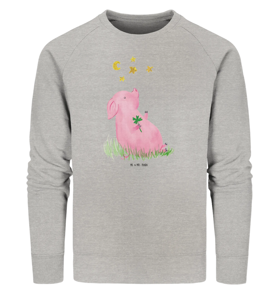 Organic Pullover Pig Luck Pullover, Pullover Männer, Pullover Frauen, Sweatshirt, Sweatshirt Männer, Sweatshirt Frauen, Unisex, Tiermotive, Gute Laune, lustige Sprüche, Tiere, Glücksschwein. Glück, Schwein, Schweinchen, Sterne, Sernchen, Ziele, Träume, Motivation, Glücksbringer