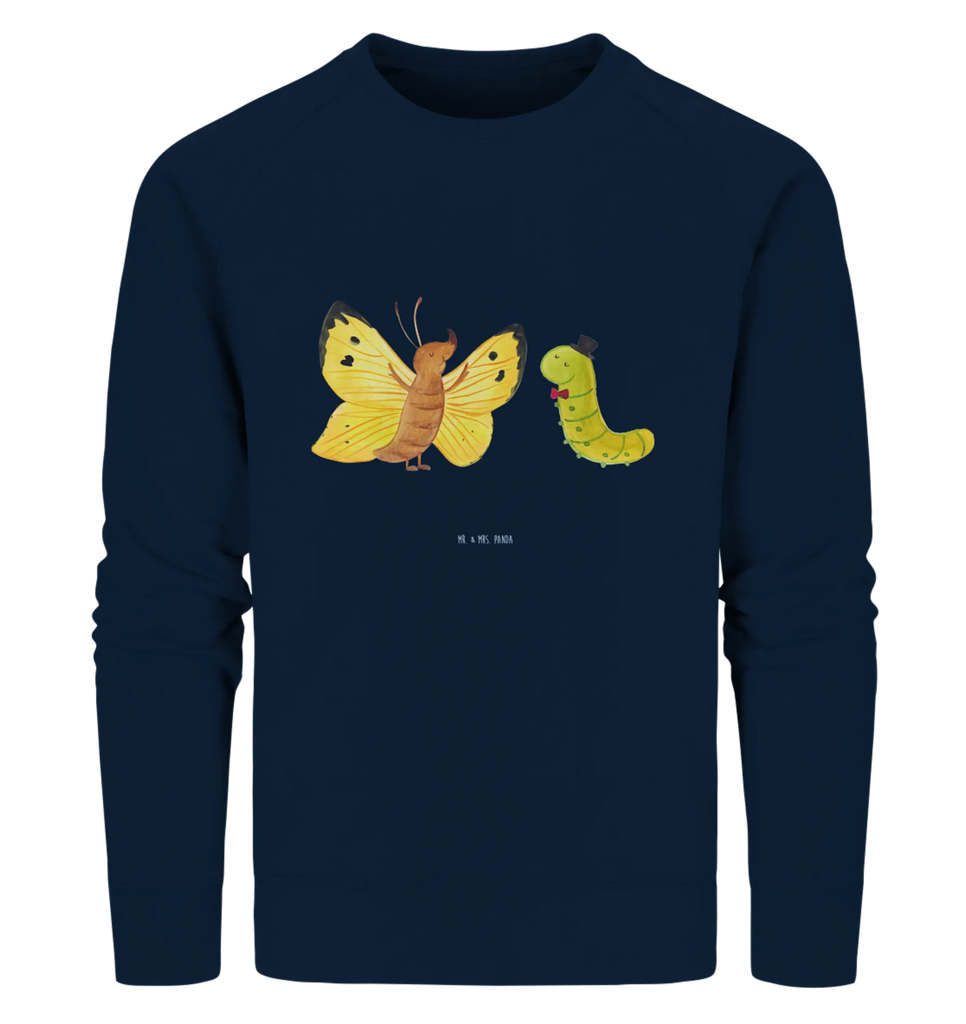 Organic Pullover Caterpillar butterfly small animals, cute, funny, cute animal motives, hand drawn, small world, funny sayings, good mood, happy, gifts, gift ideas, special gifts, animal lover, card, hat, growing up, butterfly, beauty, lemon butterfly, cocoon, development, Caterpillar