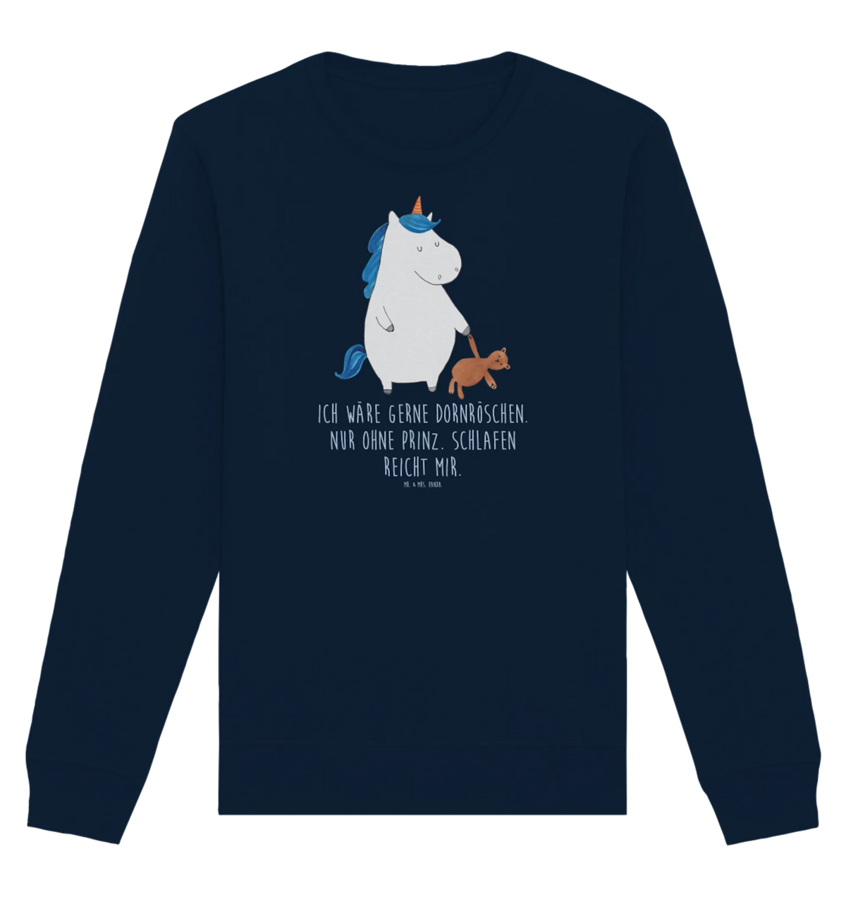 Organiczny Sweter Jednorożec Miś Pullover, Pullover Männer, Pullover Frauen, Sweatshirt, Sweatshirt Männer, Sweatshirt Frauen, Unisex, Einhorn, Einhörner, Einhorn Deko, Unicorn, schlafen, gute Nacht, Single, Bett, Träumen, Freundin, Singleleben