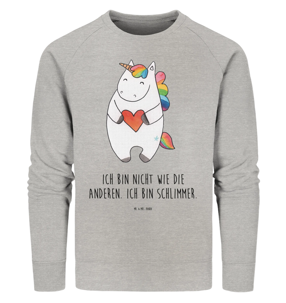 Organic Pullover unicorn Heart Pullover, Pullover Männer, Pullover Frauen, Sweatshirt, Sweatshirt Männer, Sweatshirt Frauen, Unisex, Einhorn, Einhörner, Einhorn Deko, Unicorn, Herz, schlimm, böse, witzig, lustig, Freundin, anders, bunt