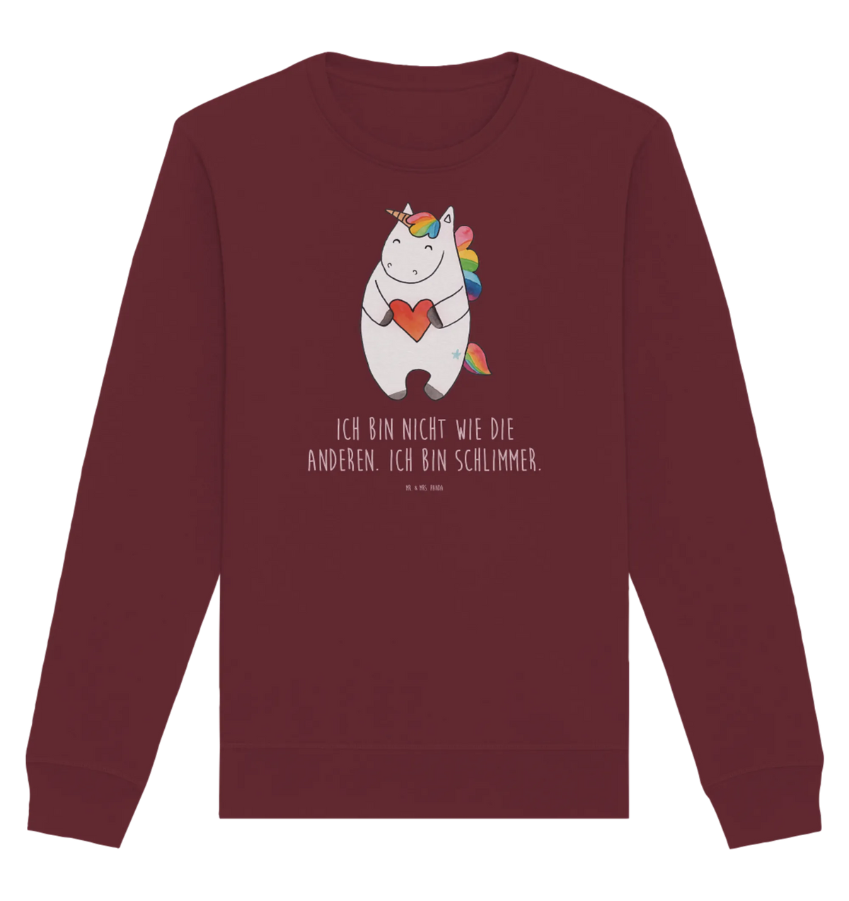 Organiczny Sweter Jednorożec serce Pullover, Pullover Männer, Pullover Frauen, Sweatshirt, Sweatshirt Männer, Sweatshirt Frauen, Unisex, Einhorn, Einhörner, Einhorn Deko, Unicorn, Herz, schlimm, böse, witzig, lustig, Freundin, anders, bunt