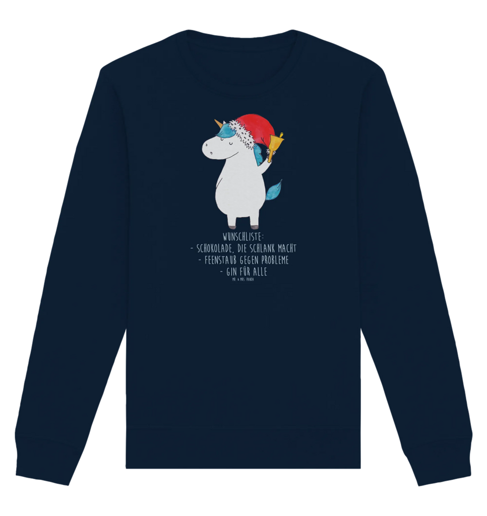 Organic Pullover unicorn Santa Claus Pullover, Pullover Männer, Pullover Frauen, Sweatshirt, Sweatshirt Männer, Sweatshirt Frauen, Unisex, Einhorn, Einhörner, Einhorn Deko, Unicorn, Gin, Schokolade, Schoki, Weihnachten, Weihnachtsmann, Nikolaus, Wunschzettel, Wunschliste, Feenstaub