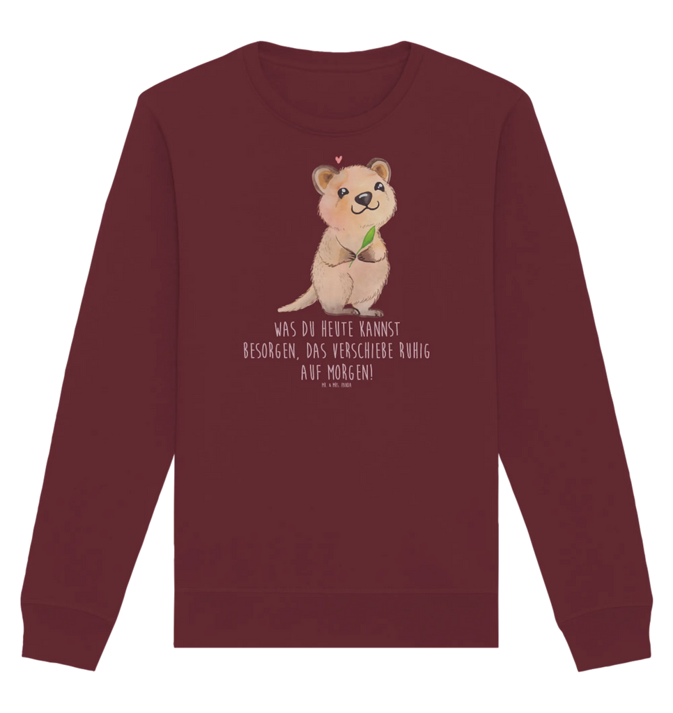 Organiczny Sweter Quokka Szczęśliwy Pullover, Pullover Männer, Pullover Frauen, Sweatshirt, Sweatshirt Männer, Sweatshirt Frauen, Unisex, Tiermotive, Gute Laune, lustige Sprüche, Tiere, Quokka, Verschieben, Aufschieberitis, Lustiger Spruch, Niedliches Tier, Dinge erledigen