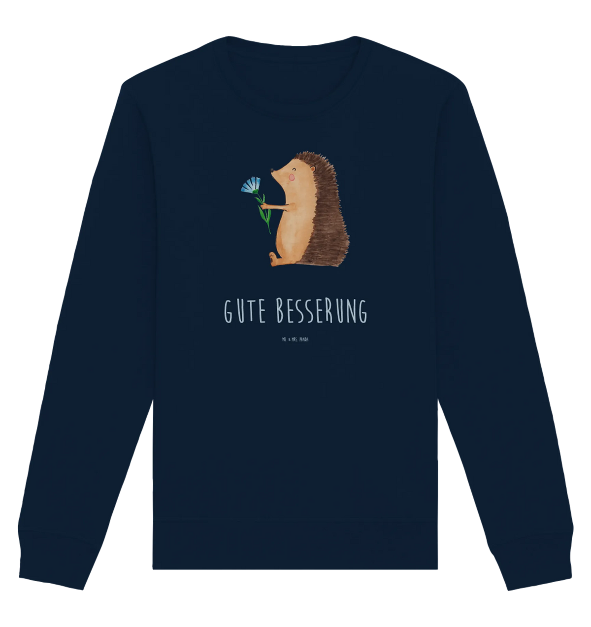 Organic Pullover Hedgehog Flower Pullover, Pullover Männer, Pullover Frauen, Sweatshirt, Sweatshirt Männer, Sweatshirt Frauen, Unisex, Tiermotive, Gute Laune, lustige Sprüche, Tiere, Igel, Gute Besserung, Genesungswünsche, Krankheit, Krankenhaus, krank, Besuch