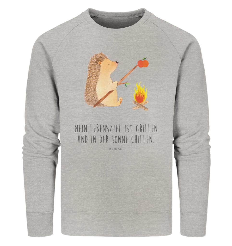 Organic Pullover Hedgehog grilling small animals, cute, funny, cute animal motives, hand drawn, small world, funny sayings, good mood, happy, gifts, gift ideas, special gifts, animal lover, card, meaning of life, goals, motivation, barbecue, saying, hedgehog, unemployed