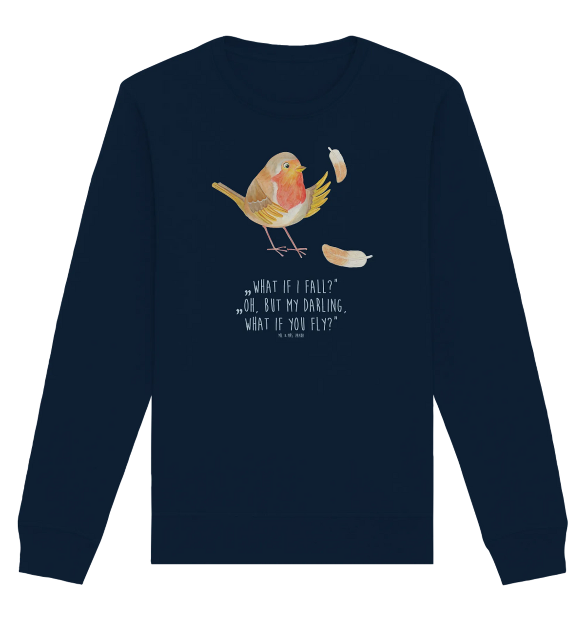 Organic Pullover Rotkehlchen Federn Pullover Aus Biobaumwolle, Pullover Mit Öko-Label, Bio-Rundhalspullover, Longsleeve Aus Biostoff, Fair Fashion Pullover, Baumwoll Sweatshirt, Nachhaltiges Sweatshirt, Sweatshirt, Umweltfreundlicher Pullover, Organic Pullover, Baumwoll Pullover, Eco Pullover, Organic Sweatshirt, Pullover Aus Bio-Materialien, Öko-Pulli, Organic Cotton Pullover, Sweater, Rundhals Sweatshirt, Pullover, Bio-Pullover, Eco-Friendly Pullover, Sustainable Pullover, Bio Sweatshirt, Nachhaltiger Pullover, Organic Sweater, Ökologischer Pullover, Umweltbewusster Pullover, Bio Pullover, Pulli, Öko-Pullover, Rundhals Pullover, Bio Baumwoll Pullover, Pullover Für Damen Aus Biobaumwolle, Bio-Pulli, Lustige Sprüche, Gute Laune, Tiere, Tiermotive, Motivationsbilder, Motivation Sprüche, Spruch Motivation, fliegen, Vogel, What If I Fall, Spruch Mut, Rotkehlchen