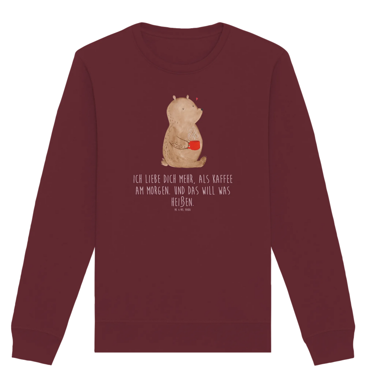 Bio Baumwoll Pullover Bär Morgenkaffee Pullover, Pullover Männer, Pullover Frauen, Sweatshirt, Sweatshirt Männer, Sweatshirt Frauen, Unisex, Liebe, Partner, Freund, Freundin, Ehemann, Ehefrau, Heiraten, Verlobung, Heiratsantrag, Liebesgeschenk, Jahrestag, Hocheitstag, Valentinstag, Geschenk für Frauen, Hochzeitstag, Mitbringsel, Geschenk für Freundin, Geschenk für Partner, Liebesbeweis, für Männer, für Ehemann