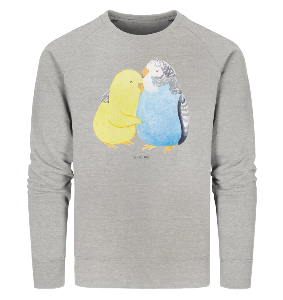 Organic Pullover Parakeets in love Pullover, Pullover Männer, Pullover Frauen, Sweatshirt, Sweatshirt Männer, Sweatshirt Frauen, Unisex, Liebe, Partner, Freund, Freundin, Ehemann, Ehefrau, Heiraten, Verlobung, Heiratsantrag, Liebesgeschenk, Jahrestag, Hocheitstag, Vögel, Wellensittich, Nähe, Kuscheln, Vertrauen
