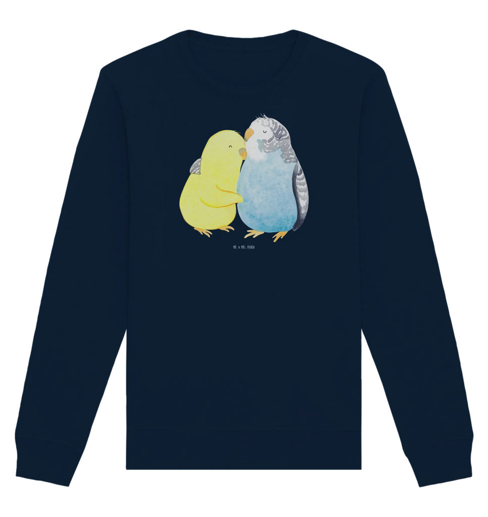 Organic Pullover Parakeets in love Pullover, Pullover Männer, Pullover Frauen, Sweatshirt, Sweatshirt Männer, Sweatshirt Frauen, Unisex, Liebe, Partner, Freund, Freundin, Ehemann, Ehefrau, Heiraten, Verlobung, Heiratsantrag, Liebesgeschenk, Jahrestag, Hocheitstag, Vögel, Wellensittich, Nähe, Kuscheln, Vertrauen