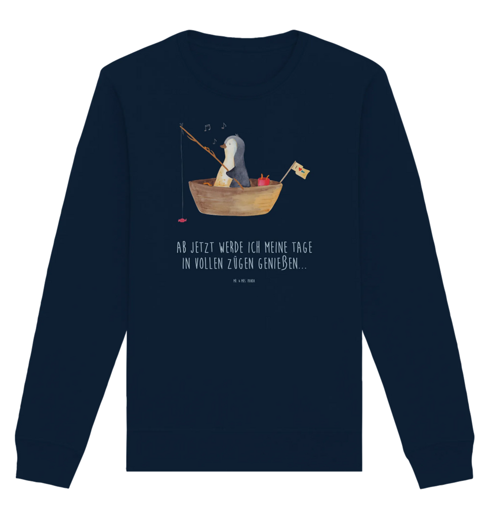 Organiczny Sweter pingwin łódka wędkarska Pullover, Pullover Männer, Pullover Frauen, Sweatshirt, Sweatshirt Männer, Sweatshirt Frauen, Unisex, Pinguin, Pinguine, Angeln, Boot, Angelboot, Lebenslust, Leben, genießen, Motivation, Neustart, Neuanfang, Trennung, Scheidung, Geschenkidee Liebeskummer