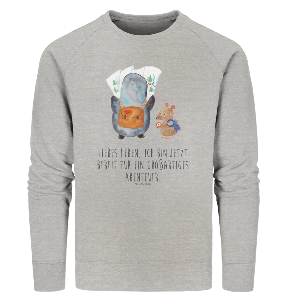 Organiczny Sweter Pingwin i Mysz Wędrowcy Pullover, Pullover Männer, Pullover Frauen, Sweatshirt, Sweatshirt Männer, Sweatshirt Frauen, Unisex, Pinguin, Pinguine, Abenteurer, Abenteuer, Roadtrip, Ausflug, Wanderlust, wandern
