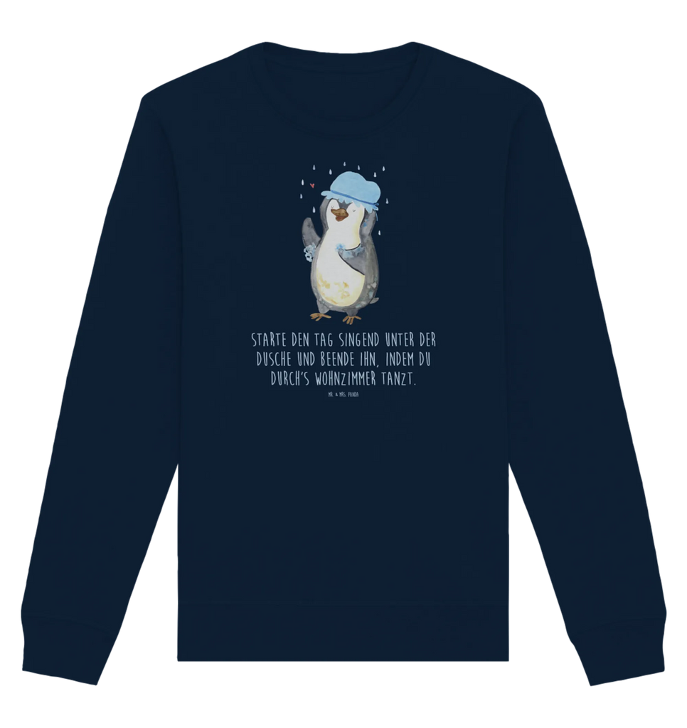 Organic Pullover Penguin have a shower Pullover, Pullover Männer, Pullover Frauen, Sweatshirt, Sweatshirt Männer, Sweatshirt Frauen, Unisex, Pinguin, Pinguine, Dusche, duschen, Lebensmotto, Motivation, Neustart, Neuanfang, glücklich sein