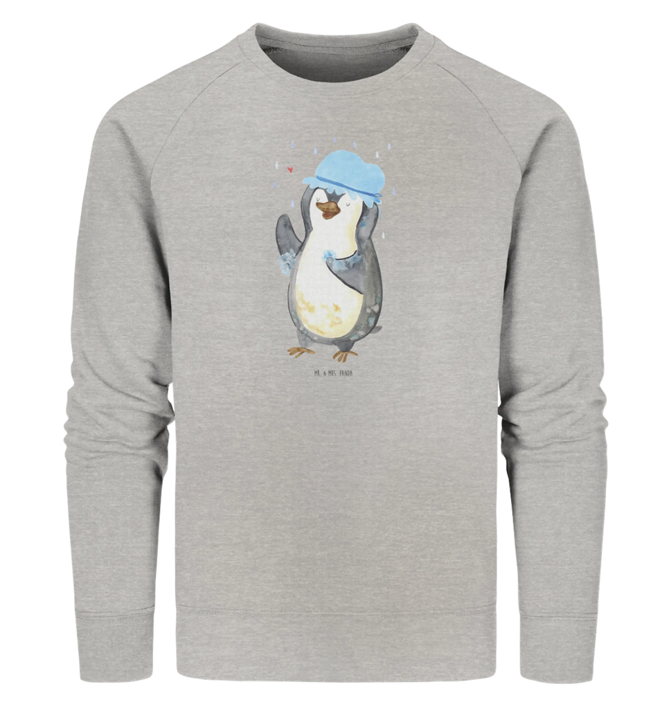 Organic Pullover Penguin have a shower Pullover, Pullover Männer, Pullover Frauen, Sweatshirt, Sweatshirt Männer, Sweatshirt Frauen, Unisex, Pinguin, Pinguine, Dusche, duschen, Lebensmotto, Motivation, Neustart, Neuanfang, glücklich sein