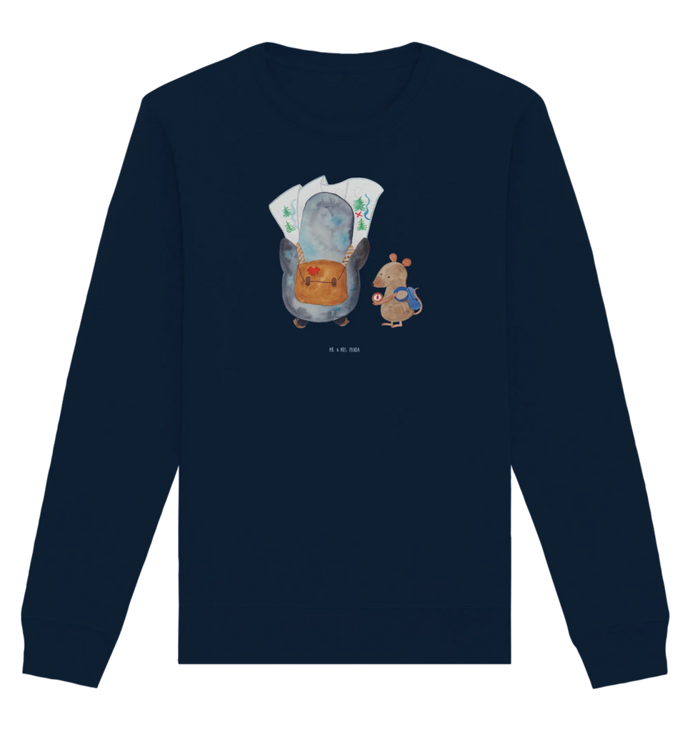 Organiczny Sweter Pingwin i Mysz Wędrowcy Pullover, Pullover Männer, Pullover Frauen, Sweatshirt, Sweatshirt Männer, Sweatshirt Frauen, Unisex, Pinguin, Pinguine, Abenteurer, Abenteuer, Roadtrip, Ausflug, Wanderlust, wandern