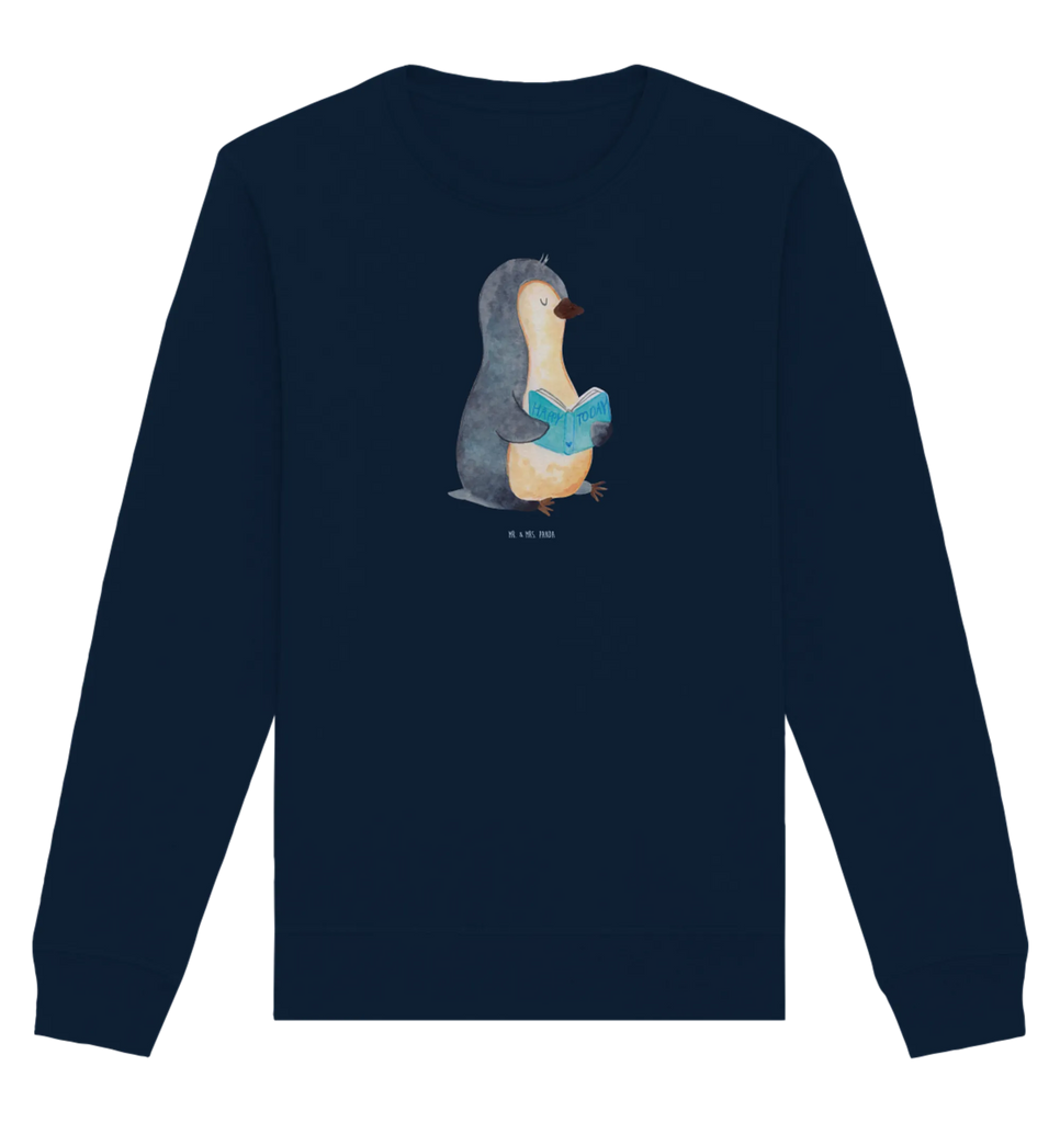 Organiczny Sweter pingwin książka Pullover, Pullover Männer, Pullover Frauen, Sweatshirt, Sweatshirt Männer, Sweatshirt Frauen, Unisex, Pinguin, Pinguine, Buch, Lesen, Bücherwurm, Nichtstun, Faulenzen, Ferien, Urlaub, Freizeit