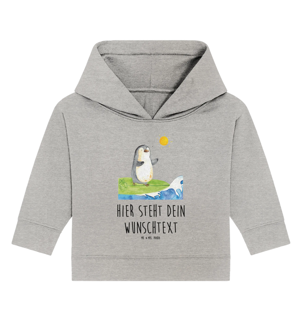 Spersonalizowana bluza z kapturem dla niemowląt Pingwin surfista Babyhoodie Wunschtext, Baby Hoodie mit Namen, Personalisierter Baby Hoodie, Pinguin, Pinguine, surfen, Portugal, Urlaub, Wellen, Hawaii, Surfer, Wellen reiten